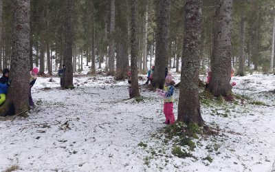 Drugošolci v šoli v naravi na Pokljuki – 1. dan