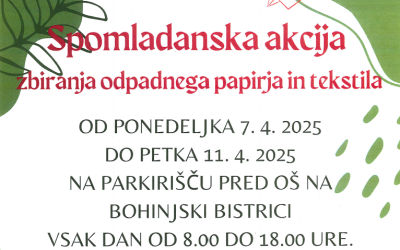 Pomladna zbiralna akcija odpadnega papirja in tekstila